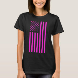 American Flag Pink  T-Shirt