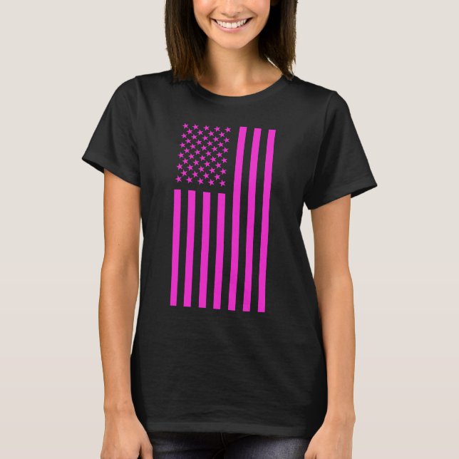 American Flag Pink  T-Shirt (Vorderseite)