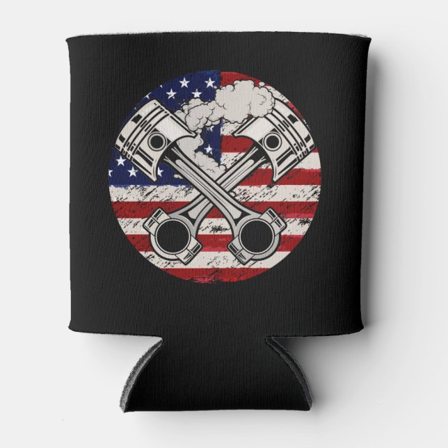 American Flag Pistole Muscle Car Patriotic Vintag Dosenkühler (Vorderseite)