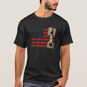 American Flag Pistole Muscle Car Patriotic Vintag T-Shirt