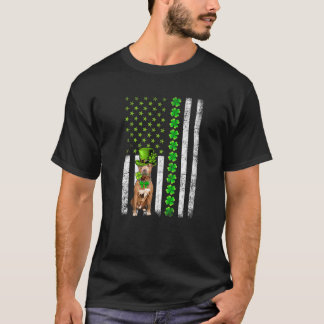 American Flag Pitbull Dog St Patricks Day T-Shirt