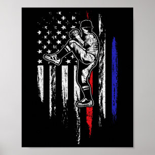 American Flag Pitcher Usa Pitching 4. Poster