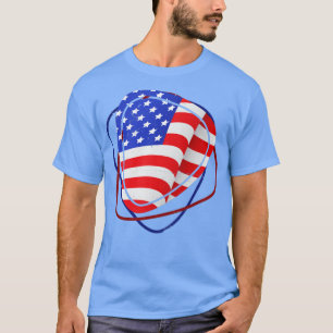 American Flag Plektrum Gitarrist T-Shirt