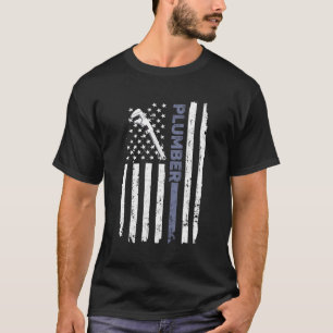 American Flag Plumbers Vintag Patriotic Plumber T-Shirt