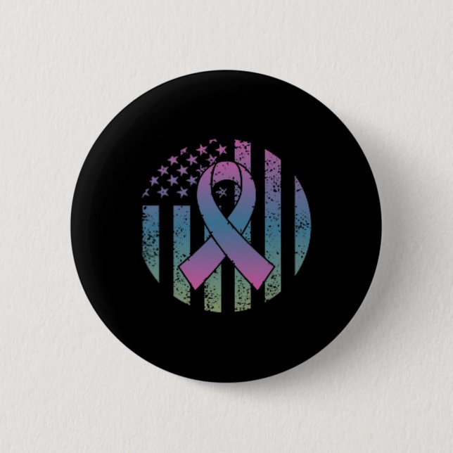 American Flag Pocket Metastatic Breast Cancer Awa Button (Vorderseite)