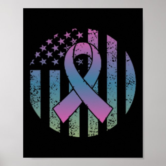 American Flag Pocket Metastatic Breast Cancer Awa Poster (Vorne)