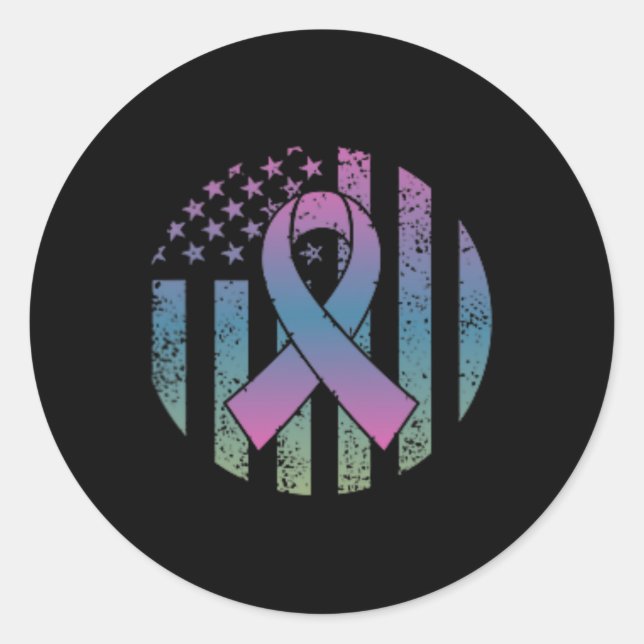American Flag Pocket Metastatic Breast Cancer Awa Runder Aufkleber (Vorderseite)