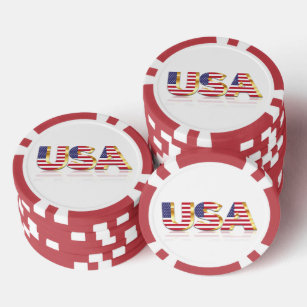 American Flag Poker Chips USA