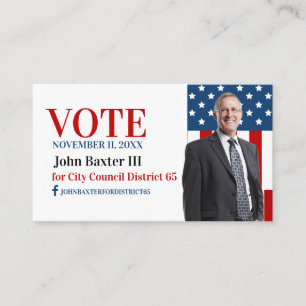 American Flag Political Office Business Card Visitenkarte