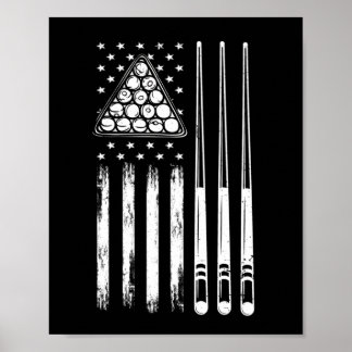 American Flag Pool Player Poster