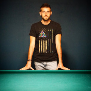 American Flag Pool Player T-Shirt