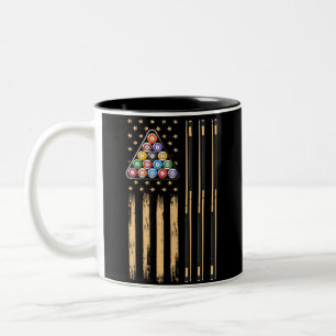 American Flag Pool Player Zweifarbige Tasse