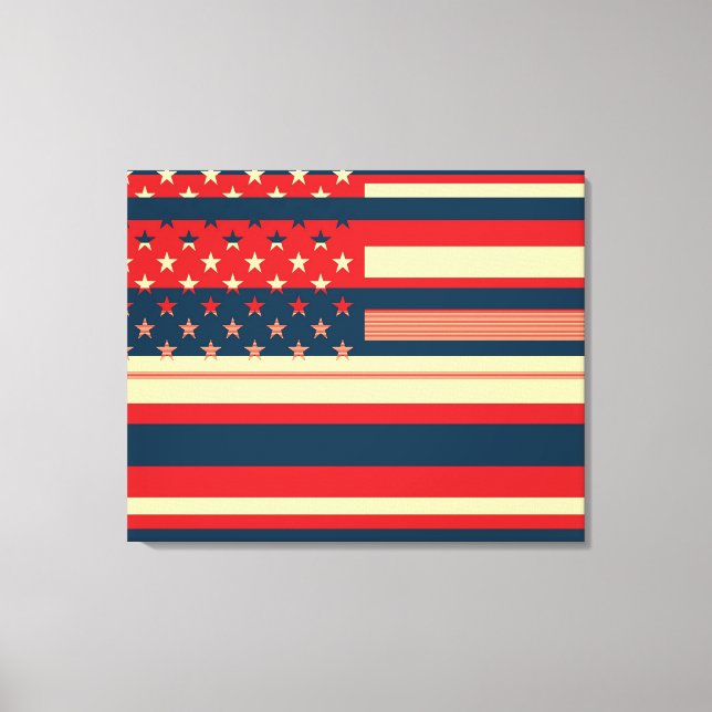 American Flag Pop Art Leinwanddruck (Vorderseite)