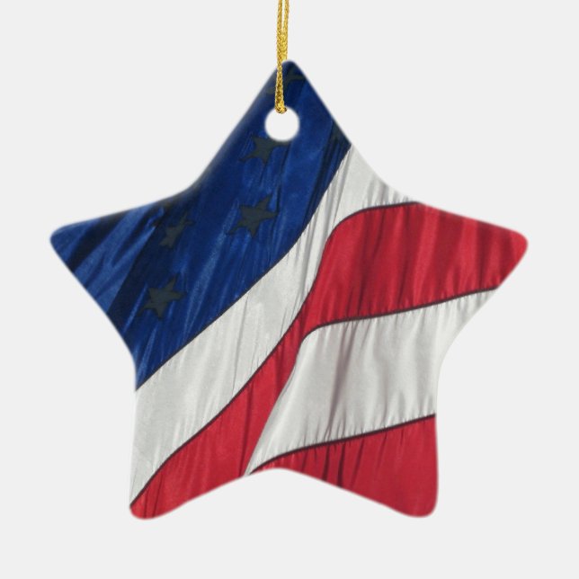 American Flag Porcelain Star Ornament (Vorne)