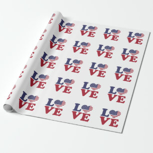 American Flag Post Card Geschenkpapier