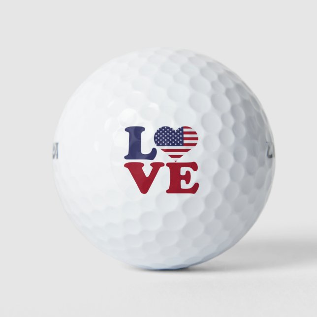 American Flag Post Card Golfball (Vorderseite)