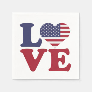 American Flag Post Card Serviette