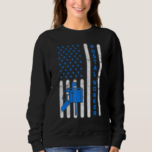 American Flag Postal Worker Delivery Mailman Postm Sweatshirt