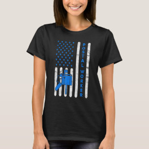 American Flag Postal Worker Delivery Mailman Postm T-Shirt