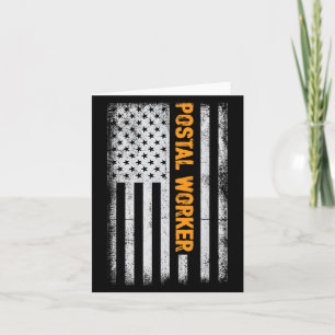 American Flag Postal Worker Funny Quote Graphic Wo Karte