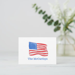 American Flag Preppy Personalisiert Mitteilungskarte