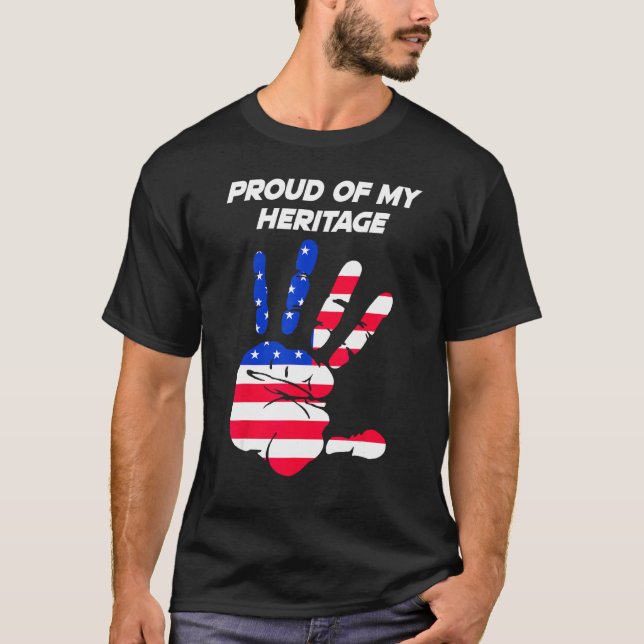 American Flag Printed Palm USA T-Shirt (Vorderseite)