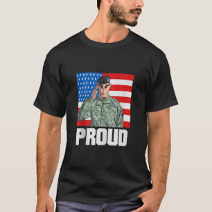 American Flag Proud Army Ehefrau Salute USA Vetera T-Shirt