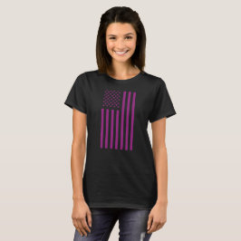 American Flag Purple  T-Shirt