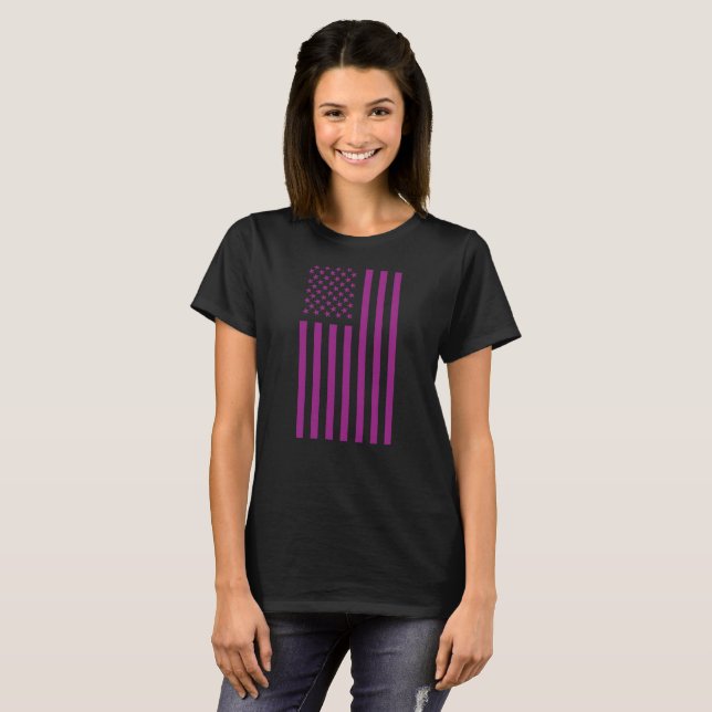 American Flag Purple  T-Shirt (Vorne ganz)