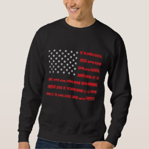 American Flag Railroad Train Gift Sweatshirt