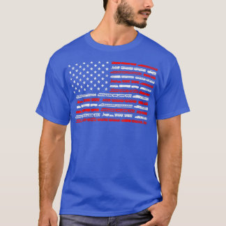 American Flag Railroad Trains Retro Vintage Trains T-Shirt