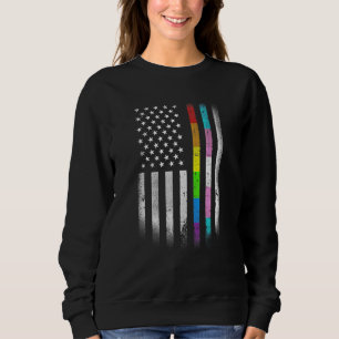 American Flag Rainbow Homosexuelle Rights LGBTQ Bi Sweatshirt
