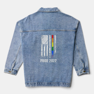 American Flag Rainbow Usa Gay Lgbtq Lgbt Pride Mon Jeansjacke
