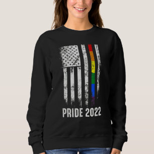 American Flag Rainbow Usa Gay Lgbtq Lgbt Pride Mon Sweatshirt