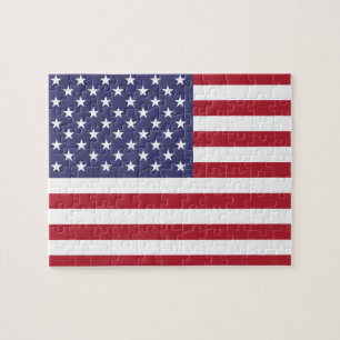 American Flag & Red Heart - USA/Sportfan Puzzle