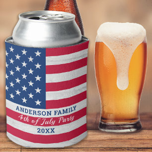 American Flag Red WhBlue Personalisiert Patriotic Dosenkühler