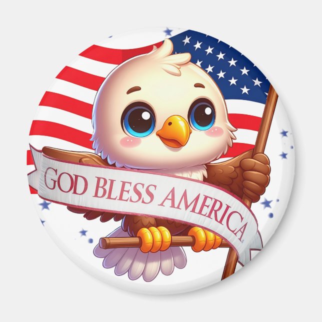 American Flag Red White Blue Patriotic Eagle🦅🇺🇸 Magnet (Vorne)
