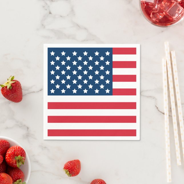 American Flag Red White Blue USA US Flagge Serviette (Beispiel)