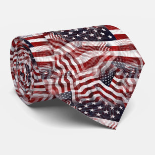 American Flag Red White Stripes Stars Muster Krawatte