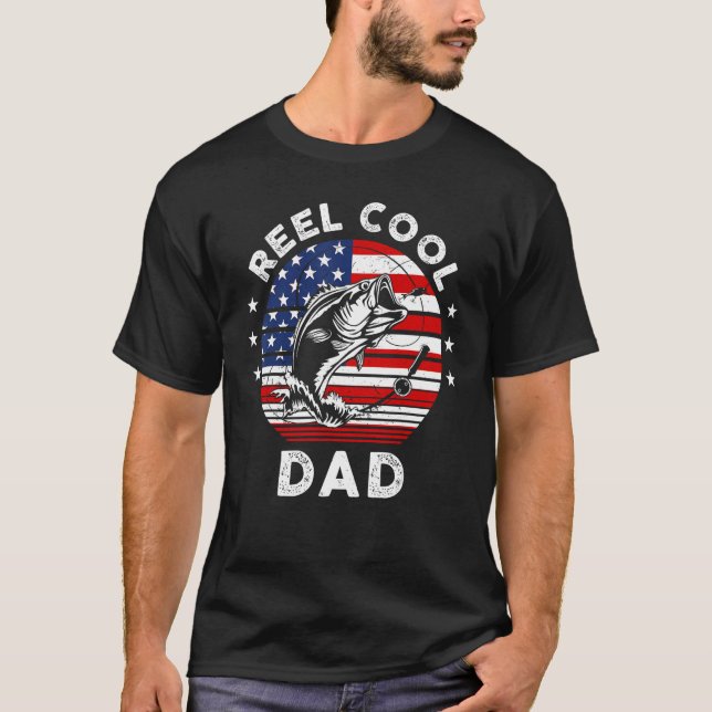 American Flag Reel Cool Dad Papa Pop Pop Grandpa F T-Shirt (Vorderseite)