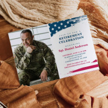 American Flag Retirement Party Einladung