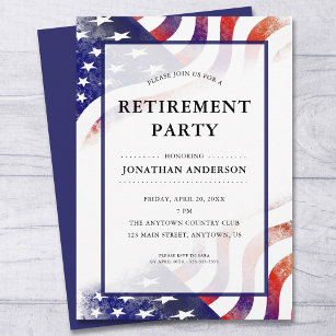 American Flag Retirement Party Einladung