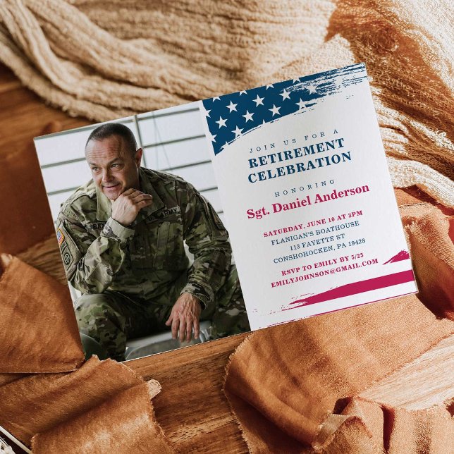 American Flag Retirement Party Einladung (Von Creator hochgeladen)