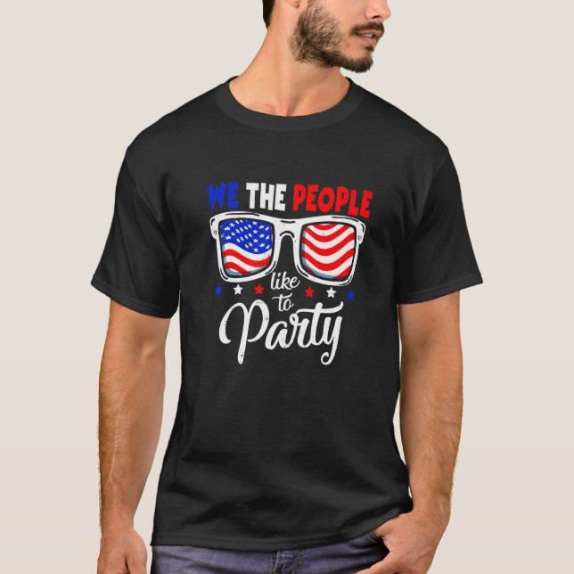 American Flag Retro Wir, die Leute mögen Party 4t T-Shirt (Vorderseite)