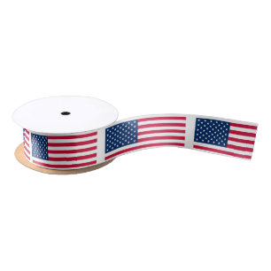 American Flag Ribbon USA - Patriotic Satinband