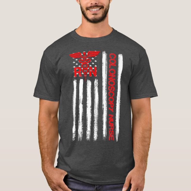 American Flag RN Colonoscopy Nurse GI Premium T-Shirt (Vorderseite)