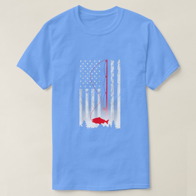 American Flag Rod USA Patriotic Lover T-Shirt (Design vorne)