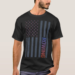 American Flag Rowing Rower T-Shirt