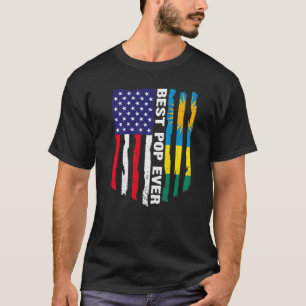 American Flag & Ruanda Flag Bester Pop je Patrioti T-Shirt