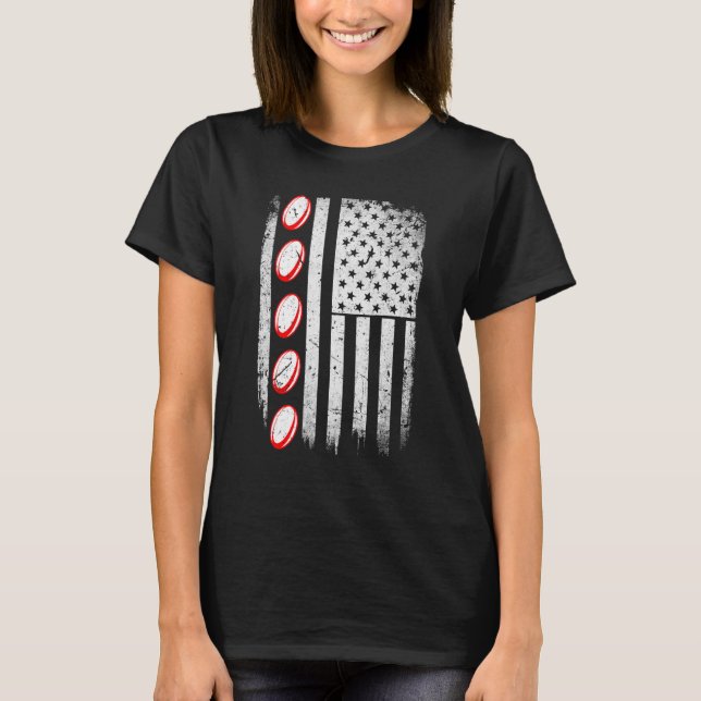 American Flag Rugby Team Retro Rugby T-Shirt (Vorderseite)